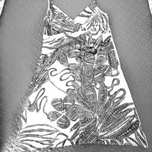 Theory black/white babydoll spaghetti strap dress